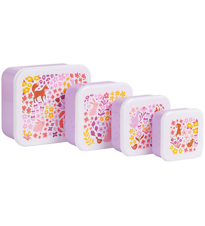 A Little Lovely Company Brotdosen-Set - 4 st. - Flower Garden