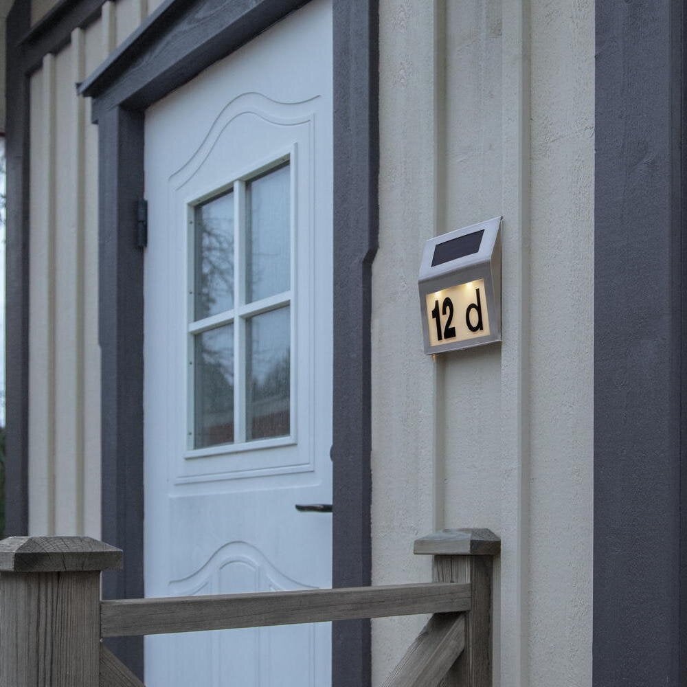 LED-zonnewandlamp Wally in zilver 0,06W IP44 met schemersensor