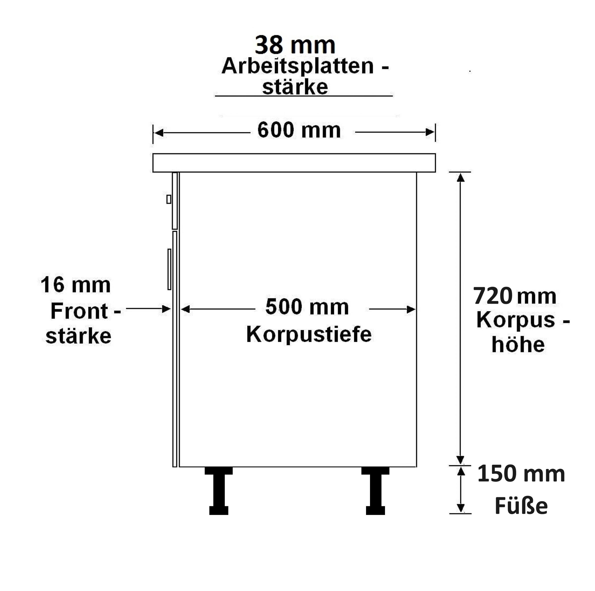 Küche NESSA 220 + 120 cm Anthrazit Grau Küchenzeile Küchenblock Einbauküche