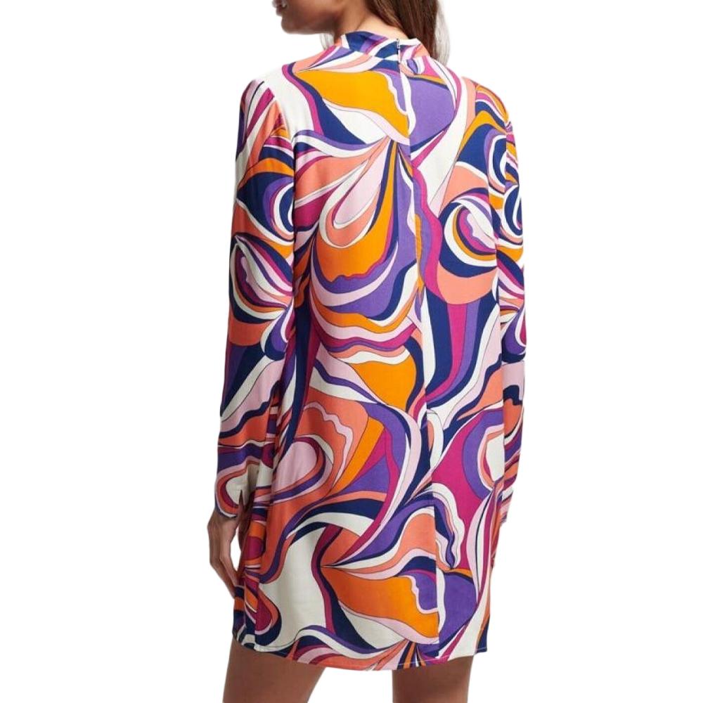 Superdry Robe Orange/Violette Superdry Femme Mock Neck