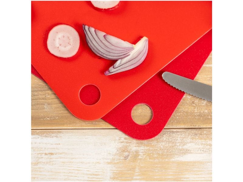 Kuhn Rikon Schneidebrett-Set 2 Stück, Rot 25 cm  x 37 cm Schneidebrett
