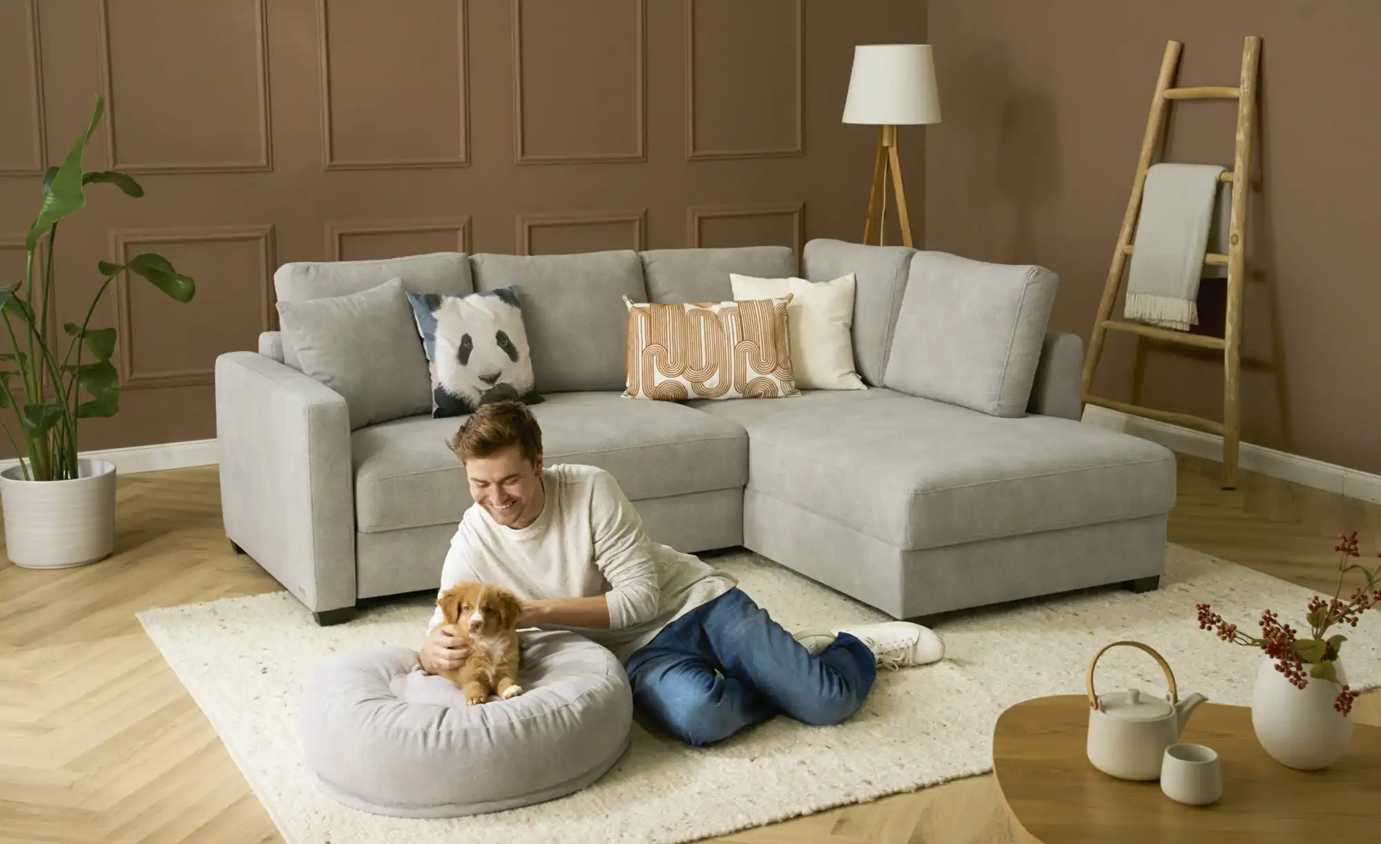 bobb Ecksofa  mit pflegeleichtem Bezugsstoff  Lisa de Luxe