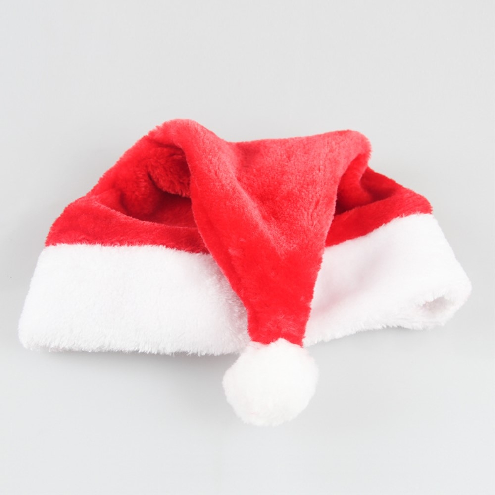 (2er Set) Kinder Christmas Santa Claus Nikolausmütze Weihnachtsmütze Fleece - Rot / Weiss
