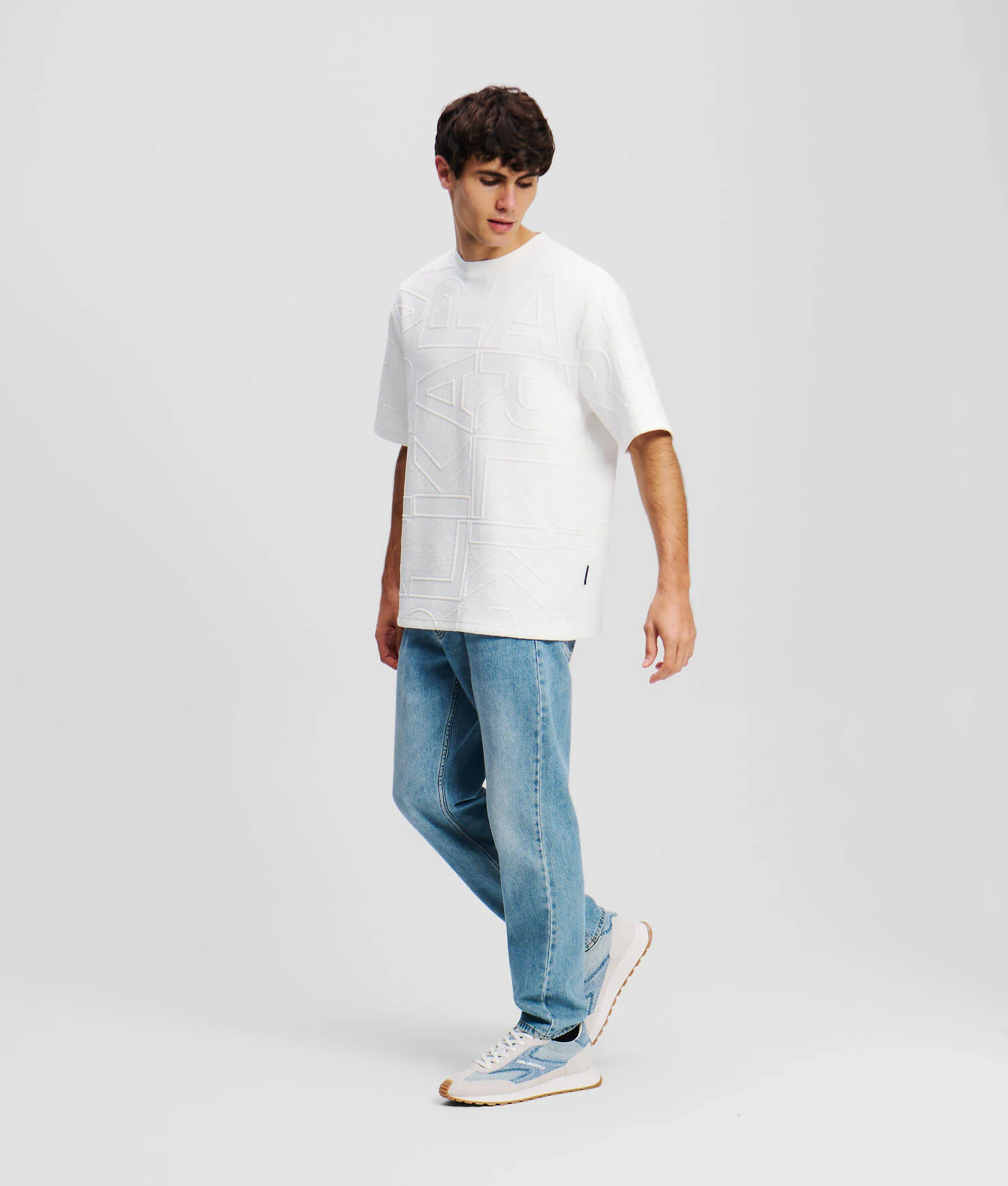 T-SHIRT AVEC LOGO KARL - Crème Cannoli