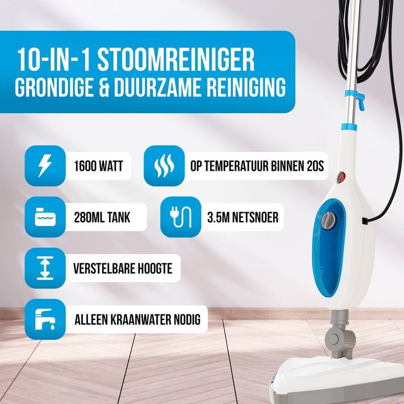 Strex - 12 in 1 Stoomreiniger - Tapijtreiniger - Harde/Zachte Ondergronden