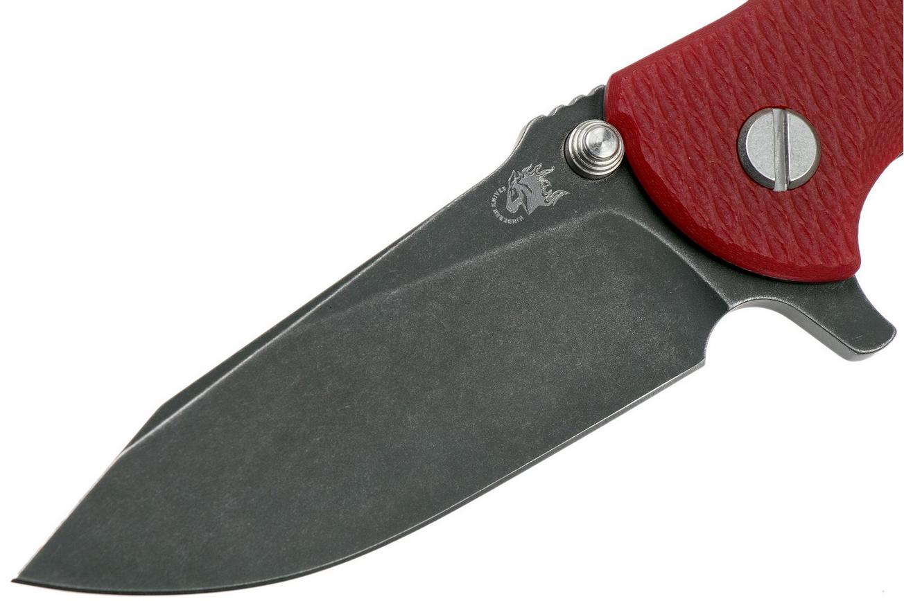 Rick Hinderer Jurassic Slicer Battle Black, Red G10 CPM 20CV zakmes