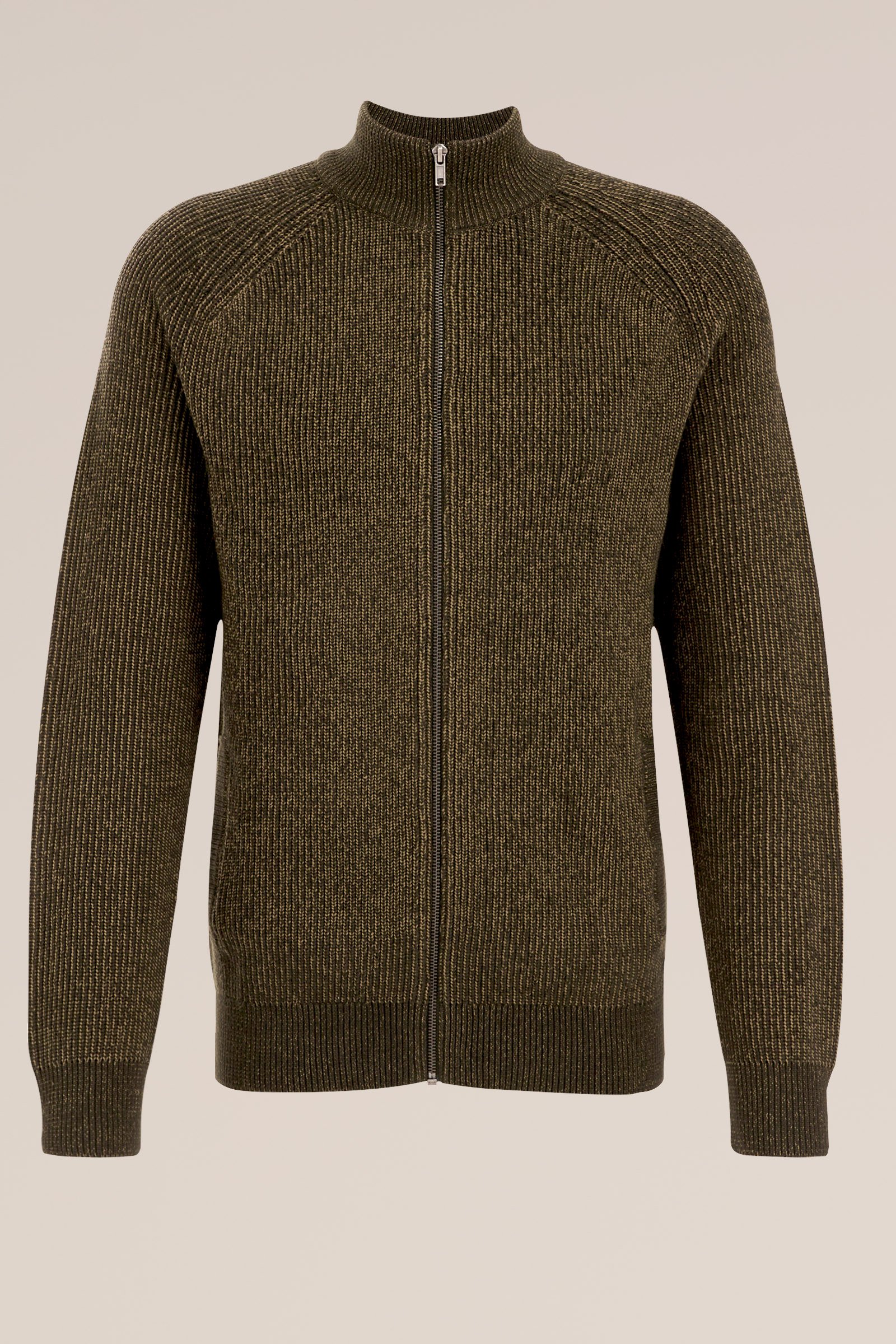 grofgebreid vest WE Fashion Donkergroen