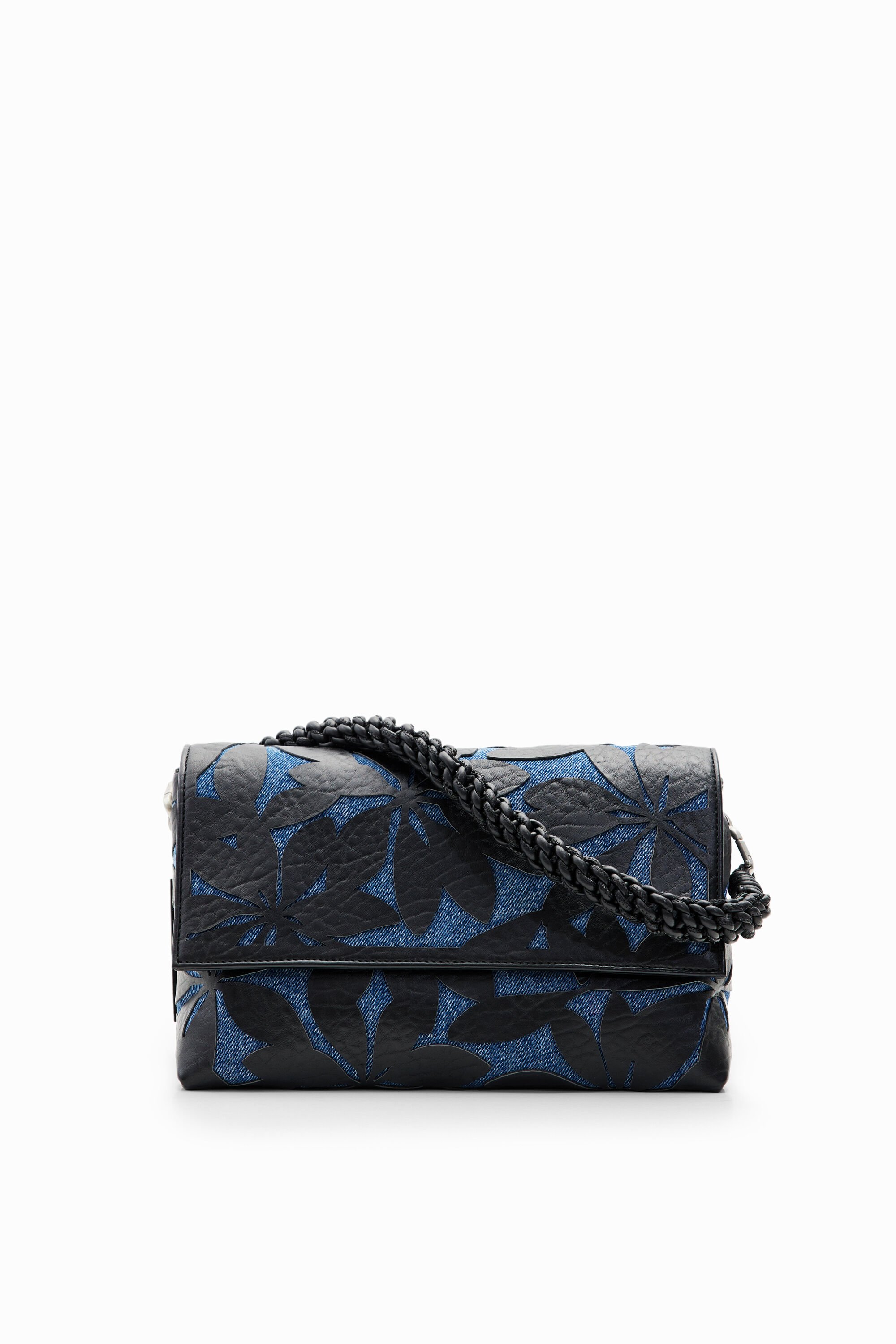 Sac à bandoulière moyen fleurs estampées