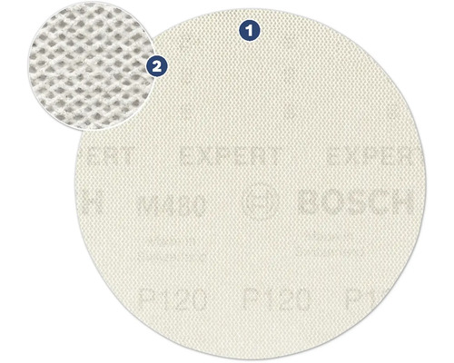 Schuurblad voor Bosch excenterschuurmachine, Ø150 mm, korrel 80/120/180, ongeperforeerd, 7 stuks