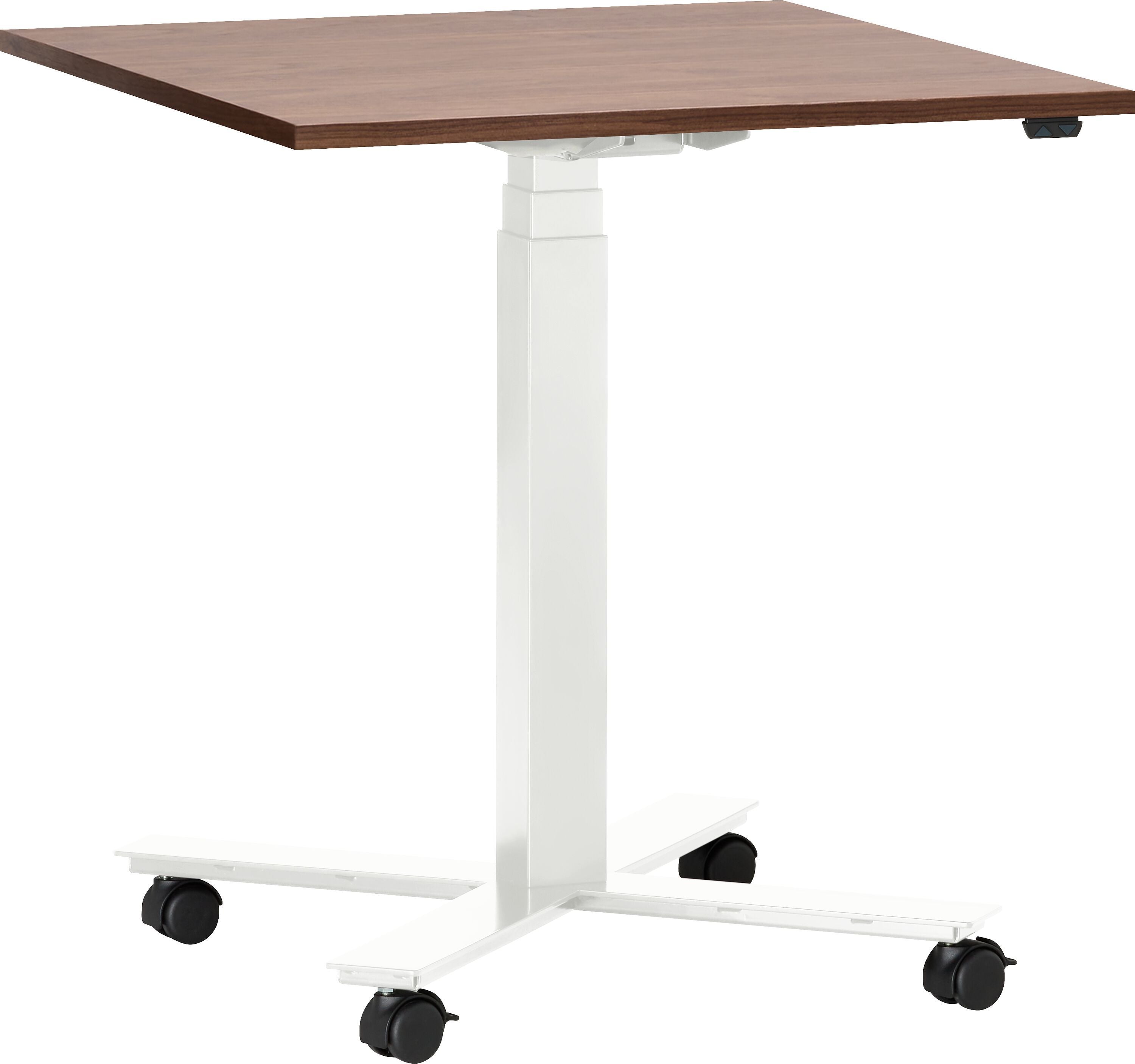 FLEXCUBE Besprechungstisch höhenverstellbar - Nussbaum / B: 70.0 cm x T: 70.0 cm x H: 66.5 cm