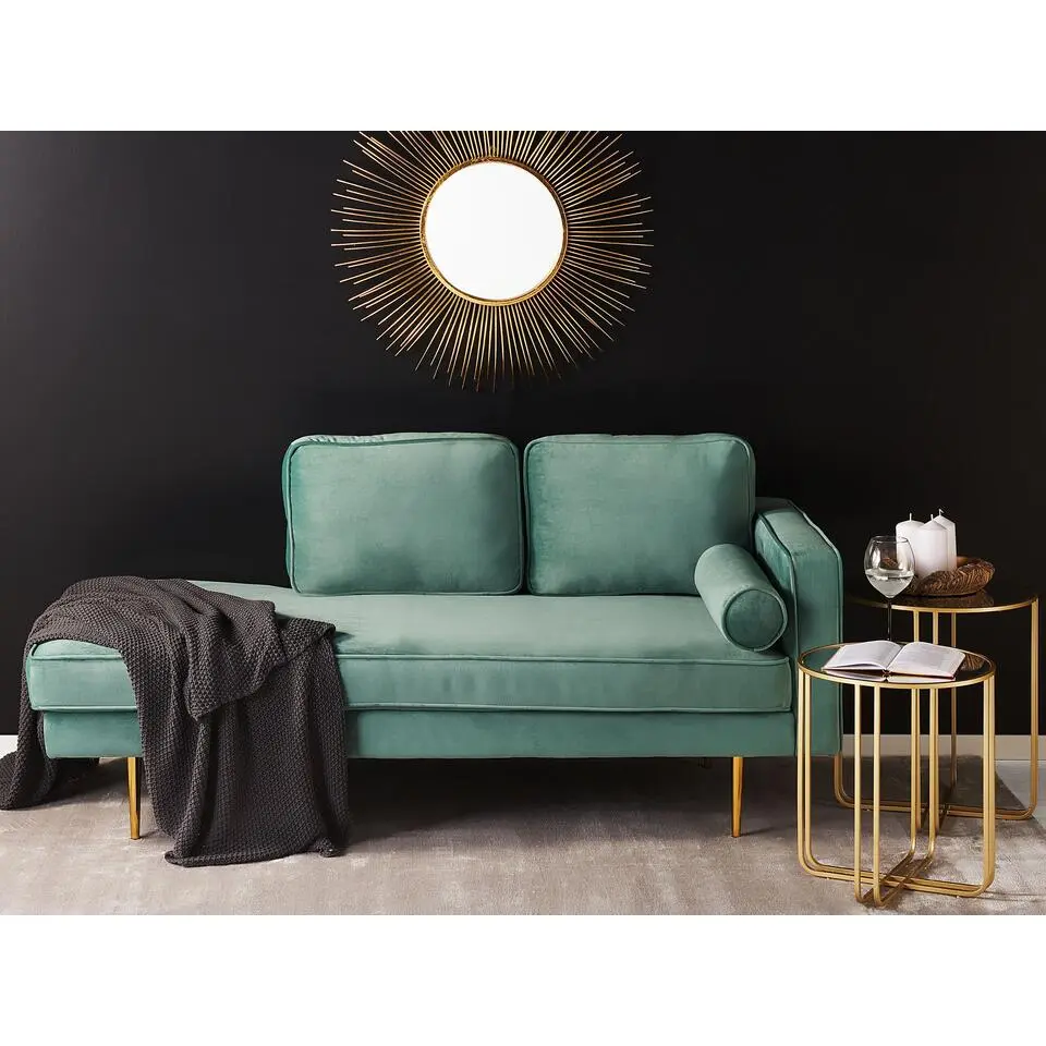MIRAMAS - Chaise longue - Groen - Rechterzijde - Fluweel
