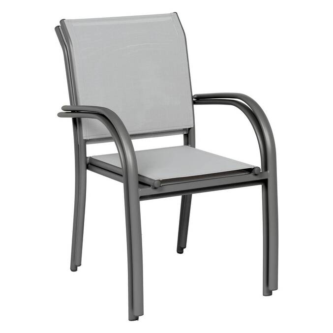 Fauteuil de jardin empilable PIAZZA Galet & Graphite