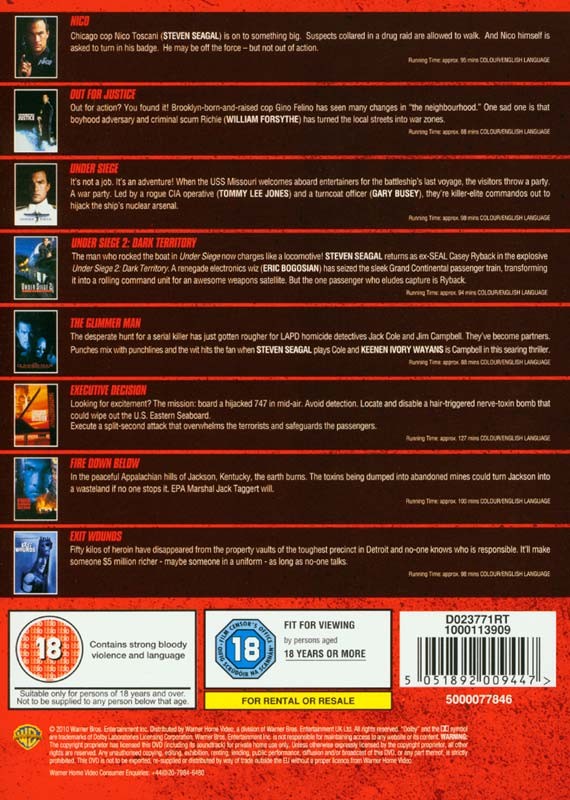 Steven Seagal (8 Films) Movie Collection DVD