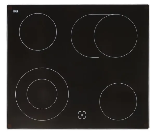 Exquisit 1010164, Keramisk, 4 zone(s), Keramisk, Sort, Dreje, 59 cm