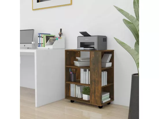 Armoire roulante Chêne fumé 60x35x75 cm Bois d'ingénierie
