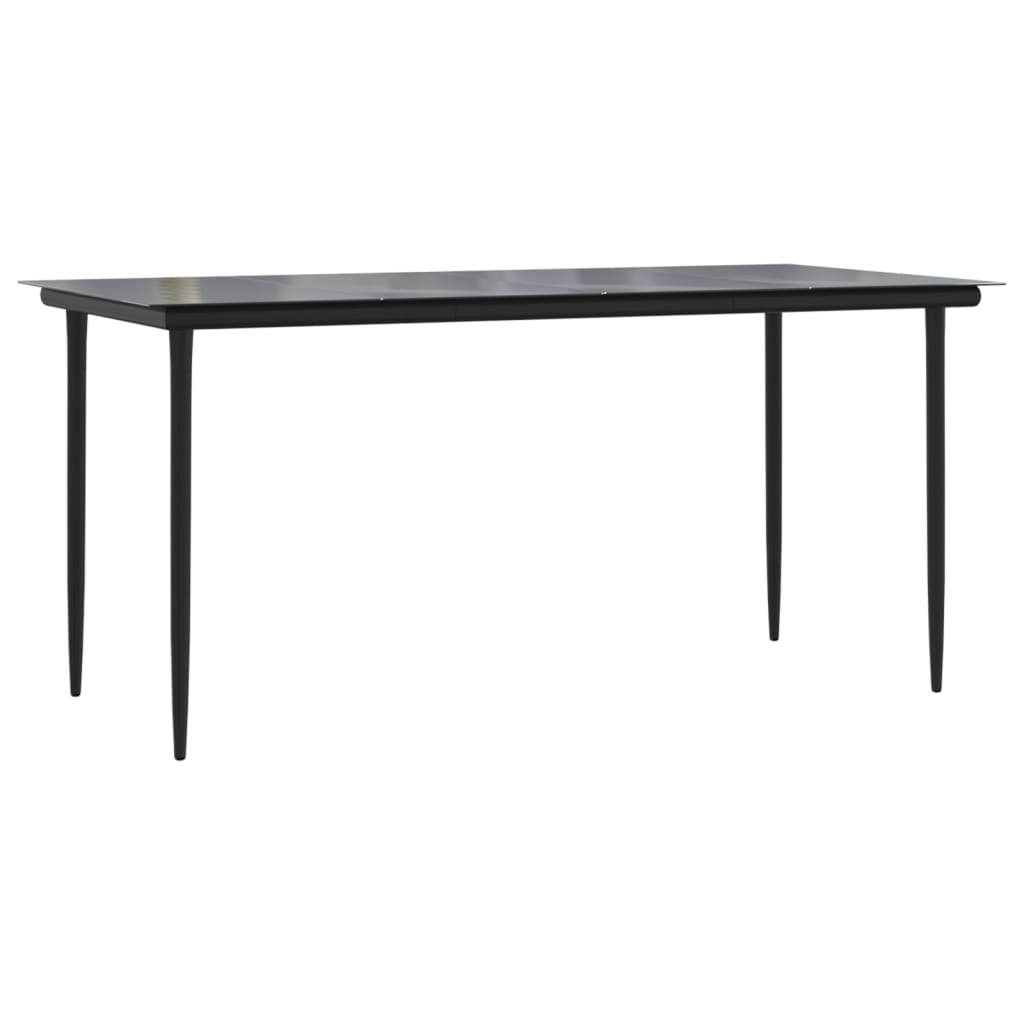 Mobilier à dîner de jardin 5 pièces noir résine tressée