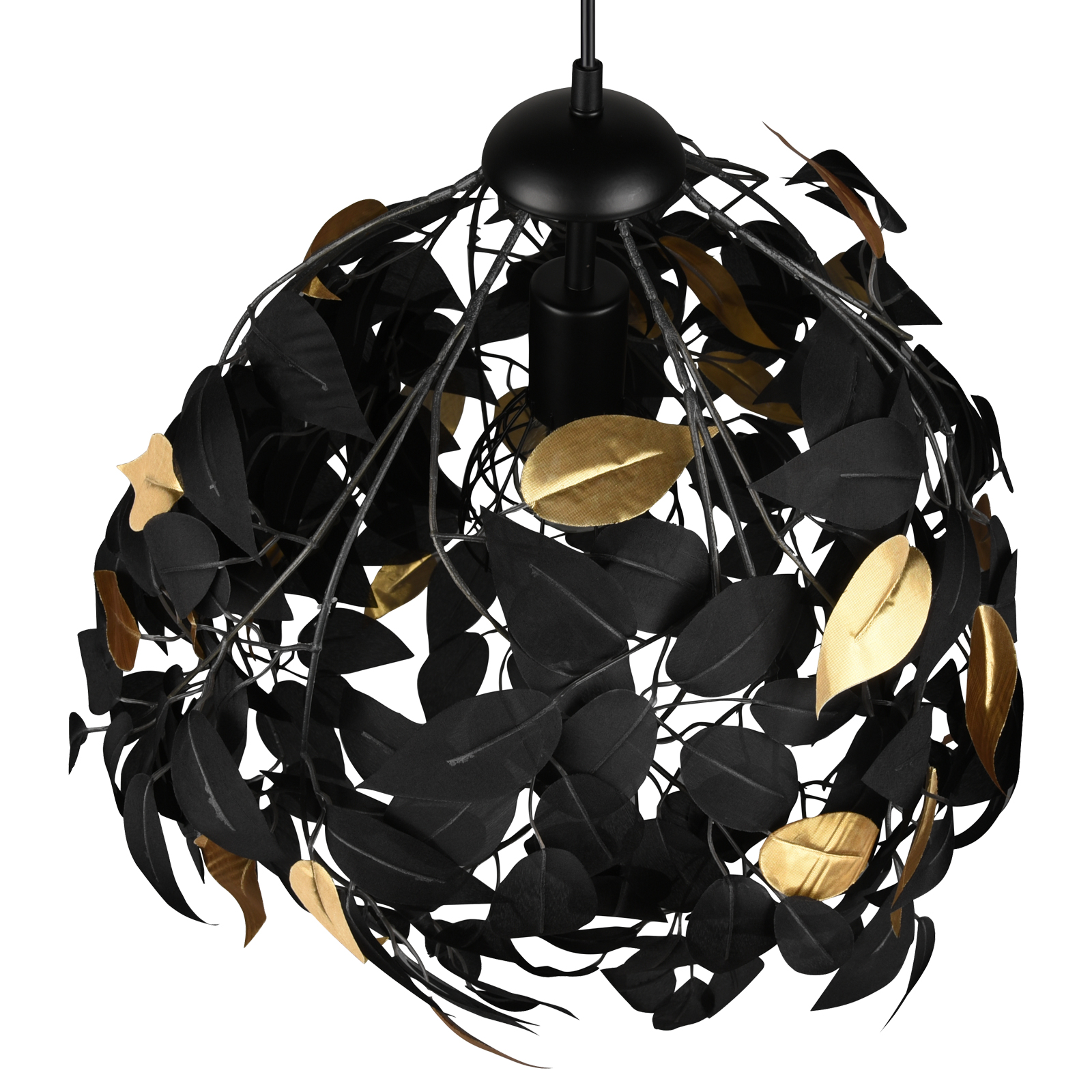 Pendelleuchte - schwarz - Blätter - Ø 38 cm
