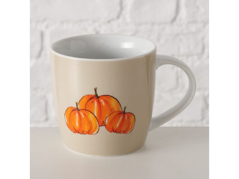 Boltze Universaltasse Pumpkin Keramik, 330 ml Dekorative Tasse