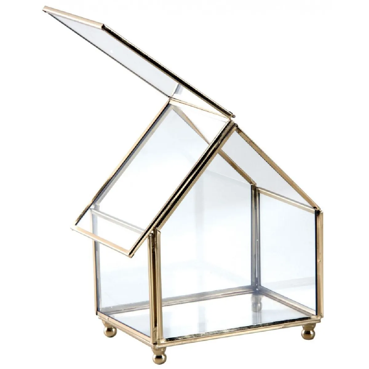 Aubry Gaspard Coffret à bijoux laiton et verre