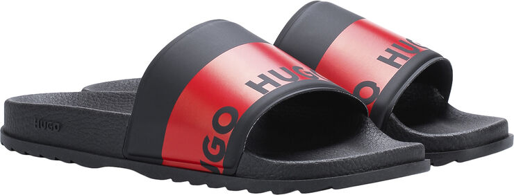 BOSS Italian-made slides with red logo tape 006