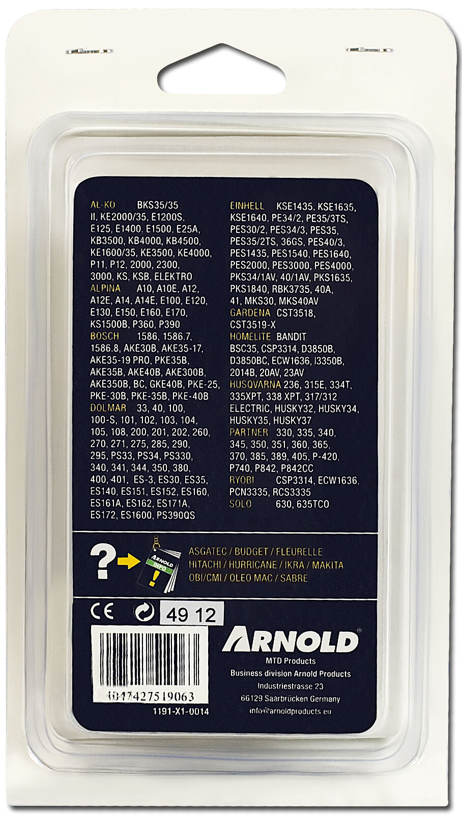 Arnold AK01 3/8 1.3mm 52 schakels - Zaagketting - Sat Mar 08 00:00:00 CET 2025