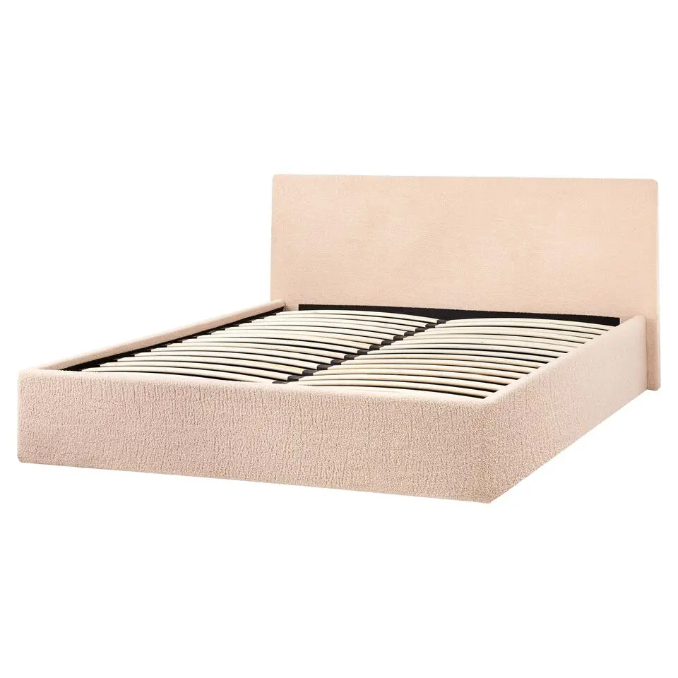 ORBEY - Bed met opbergruimte - Beige - 160 x 200 cm - Bouclé