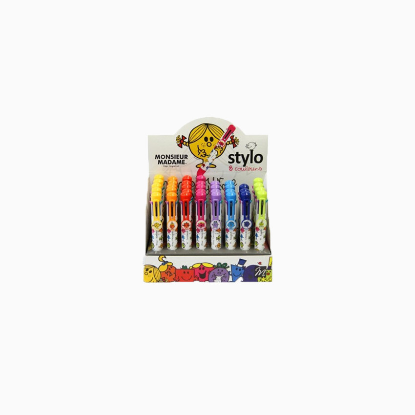 Stylo 8 couleurs Monsieur/Madame
