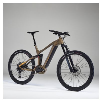 VTT Électrique Tout-Suspendu Rockrider Stilus E-All Mountain Sram SX 12V 625Wh 29'' Ocre