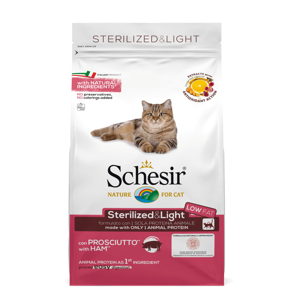Schesir Kattenvoer Dry Sterilized Ham1,5 kg