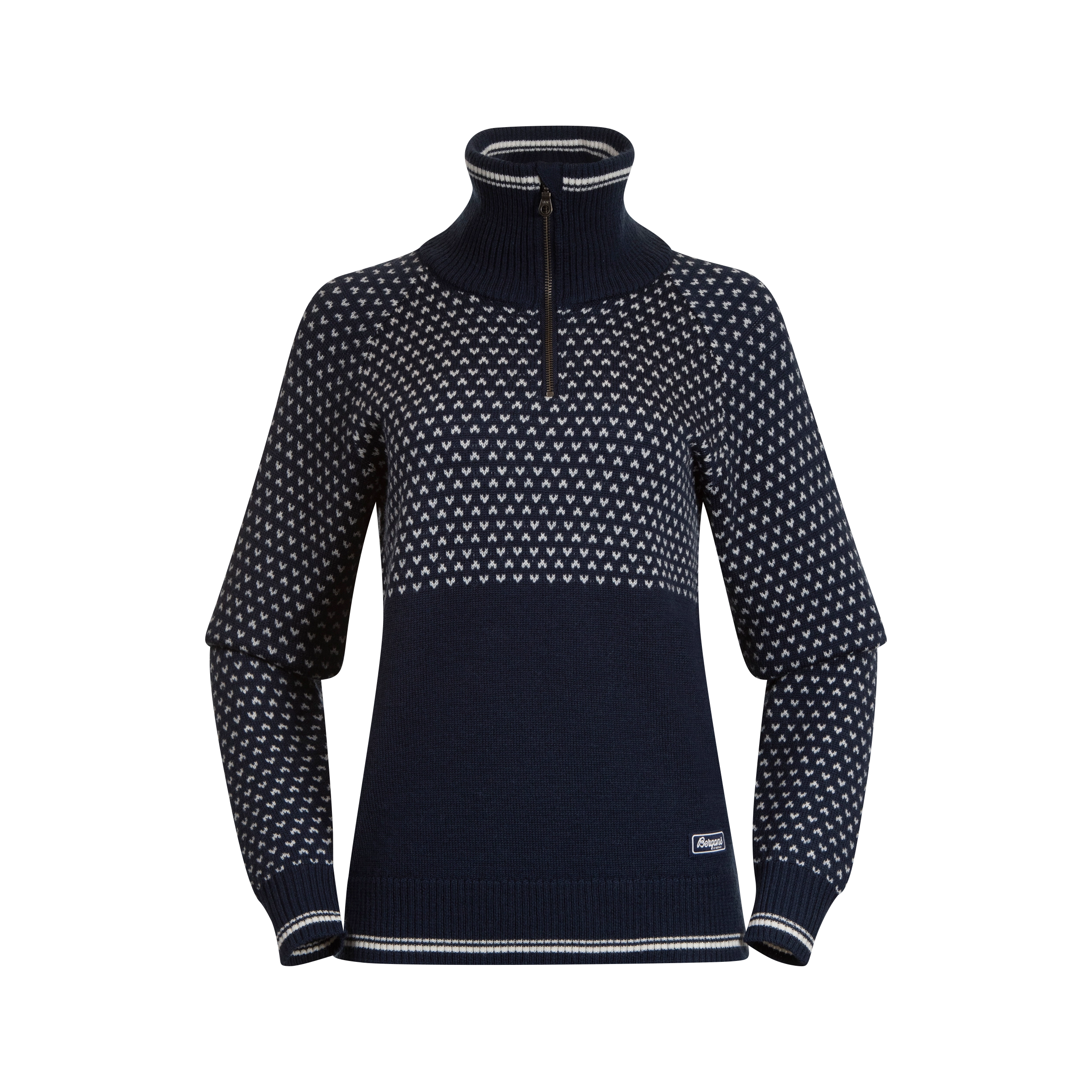 Alvdal Wool W Half Zip Navy / Vanilla White