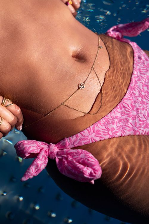 Souvenir belly chain amour zilverkleurig