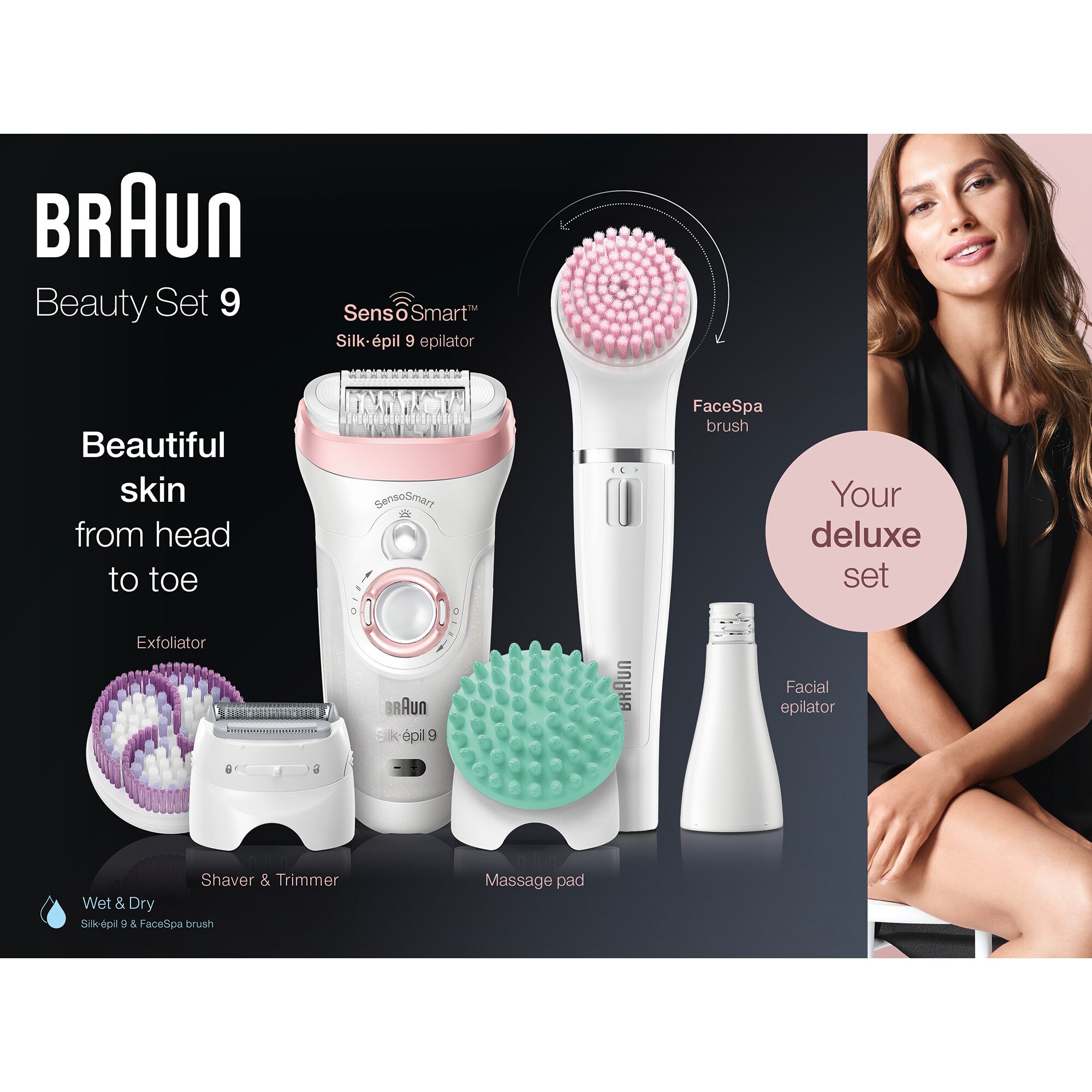 Braun Epiliergerät Silk-épil 9-995 SensoSmart Beauty Set 9