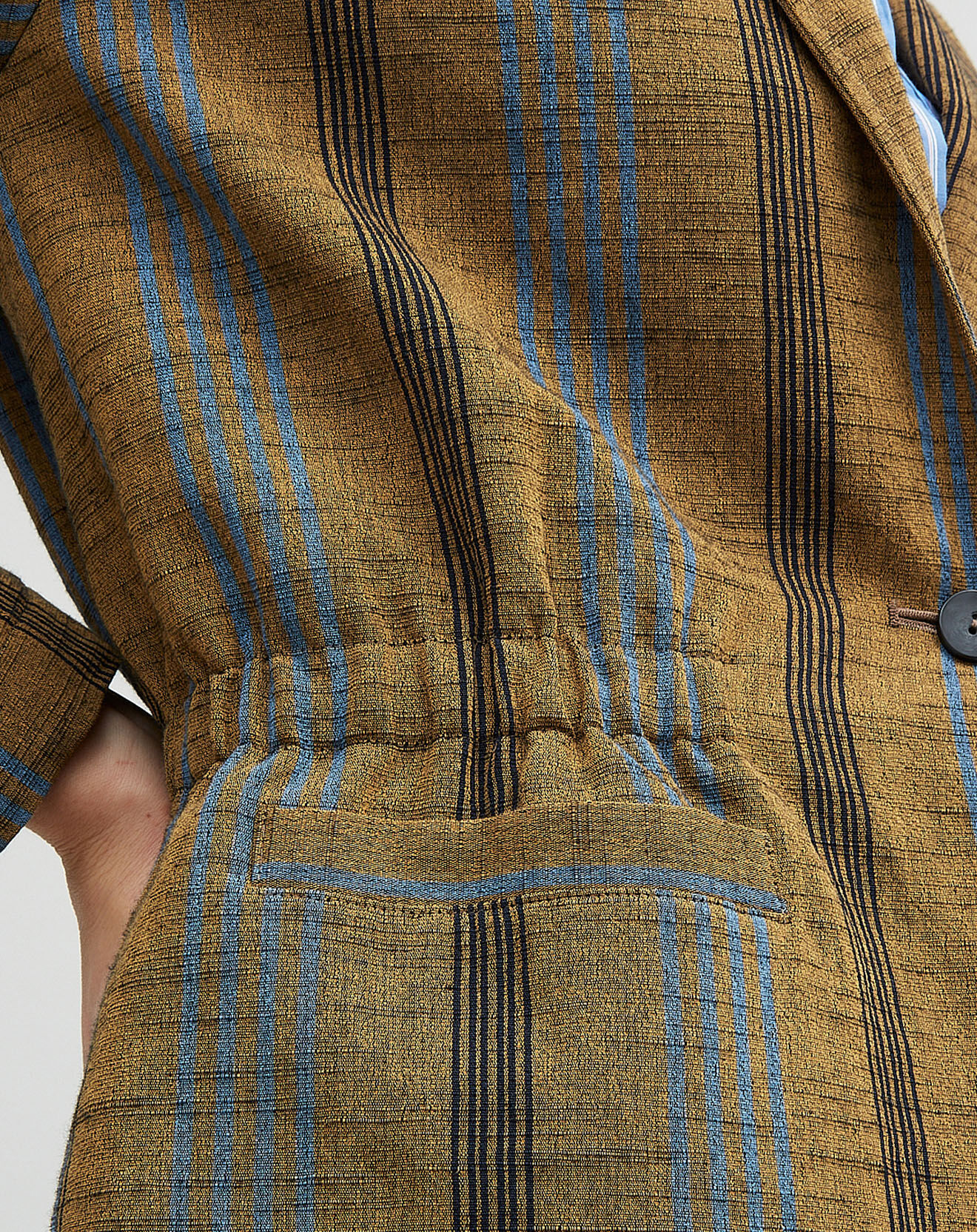 Chloé Stora Veste en Coton & Lin Uma à rayures ocre foncé