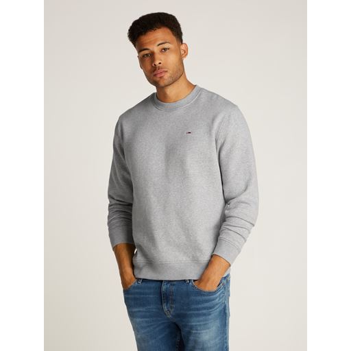Tommy Jeans Flag Crew Sweatshirt, Grey Htr, XL