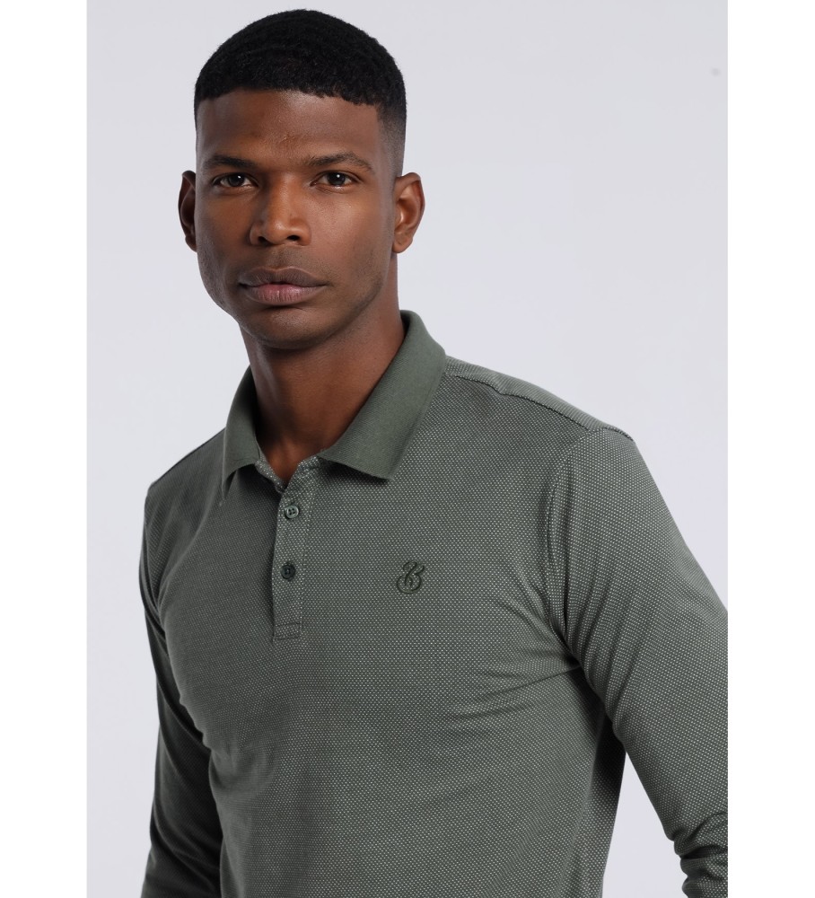 Camisa polo de manga comprida verde Bendorff