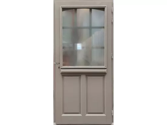 Porte d'entrée Bois vitrée, Alban Gris RAL 7039, H,215xl,90 p,gauche Cotes Tableau