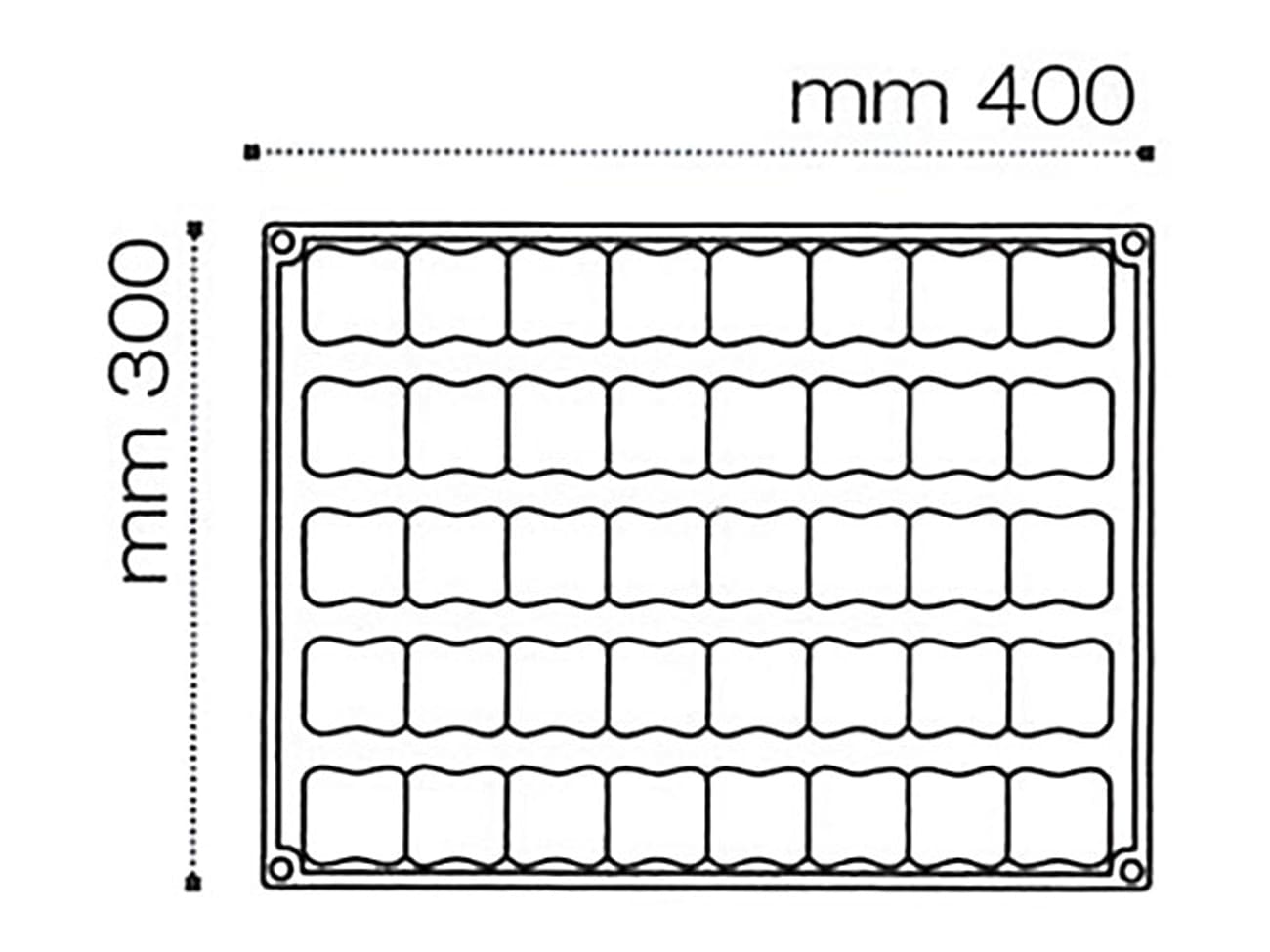 Moule silicone Pavoflex - 5 bandes Bamboo - 40 x 30 cm - Pavoni
