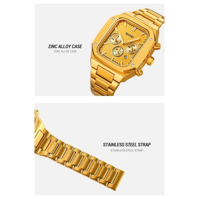SKMEI Clock Business Quartz Watch Square Fashion Armbåndsur Luminous
