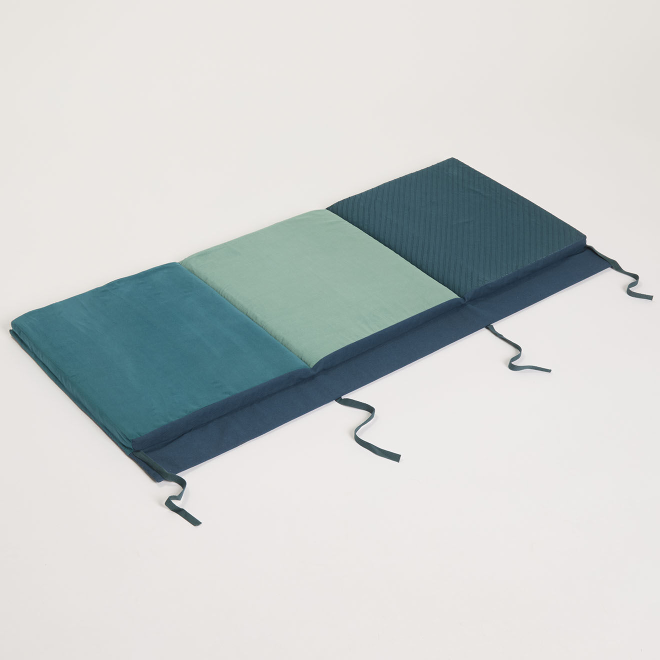 Airdeje Banquette en Velours Patch bleu canard - 110x60 cm