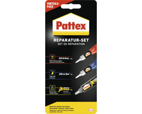 Pattex Reparatieset Superlijm 2x 3 g en 1x 8 g