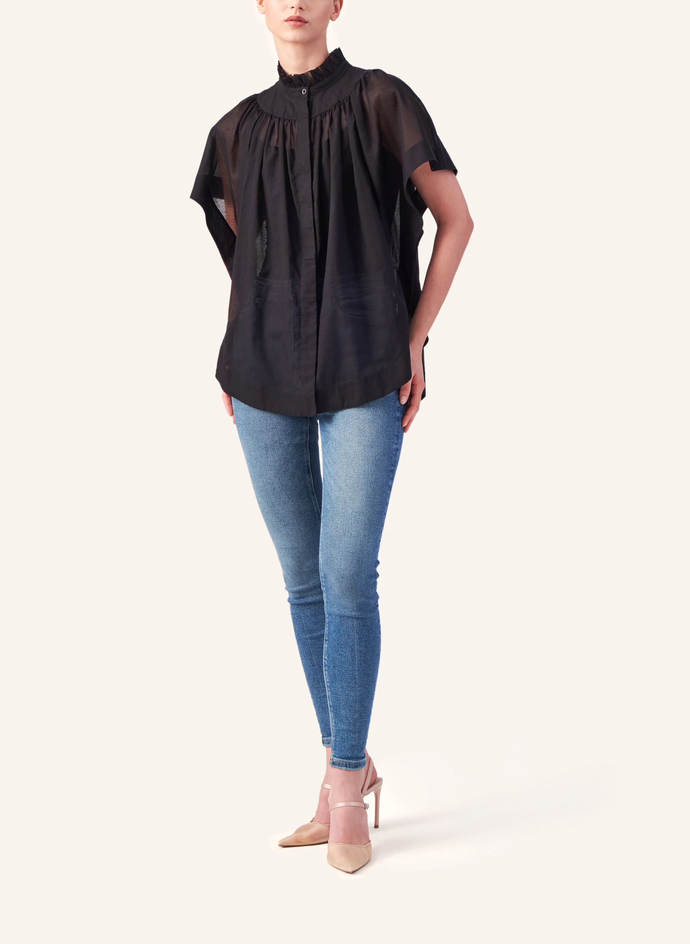 Helene Galwas Bluse aus Baumwoll-Seiden Mischung IDIS