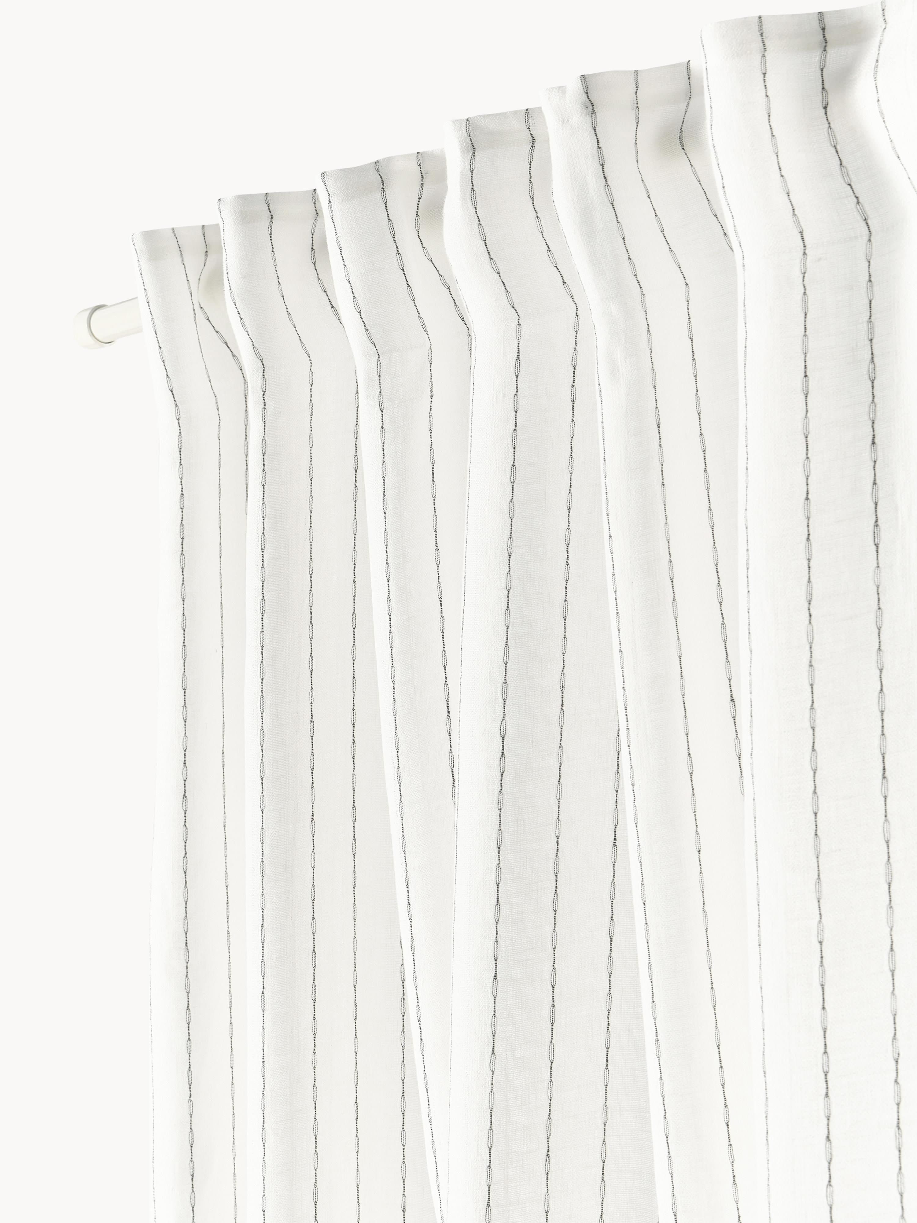 Transparante multi-band gordijnen Birch, 2-delig, B 130 cm