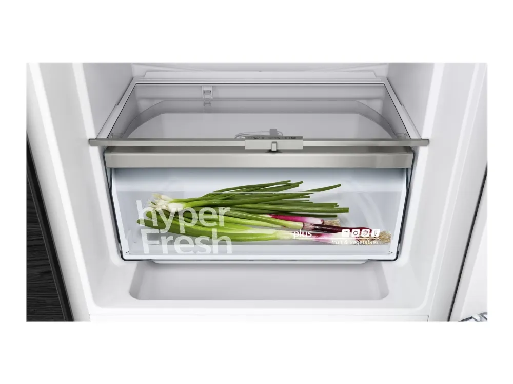 Siemens iQ500 KI87SADE0 - Køleskab/fryser - bund-fryser - til indbygning - bredde: 56 cm - dybde: 55 cm - højde: 177.5 cm - 272 liter - Klasse E - hyperFresh plus / LED-belysningen / softClose - Fladhængsel