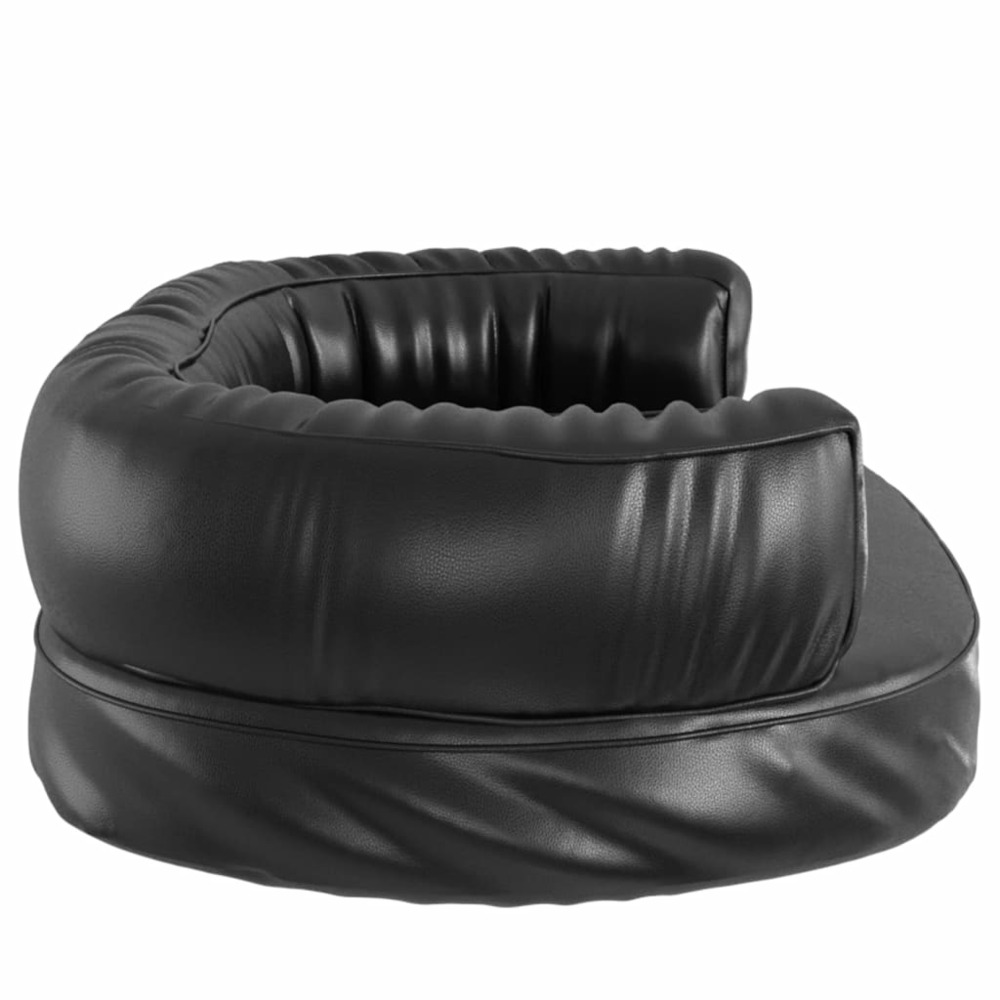 Lit pour chien ergonomique mousse noir 60x42 cm similicuir