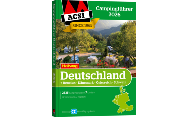 ACSI Campingführer Deutschland / Benelux / Dänemark / Österreich / Schweiz 2026 mit CampingCard Ermäßigungskarte