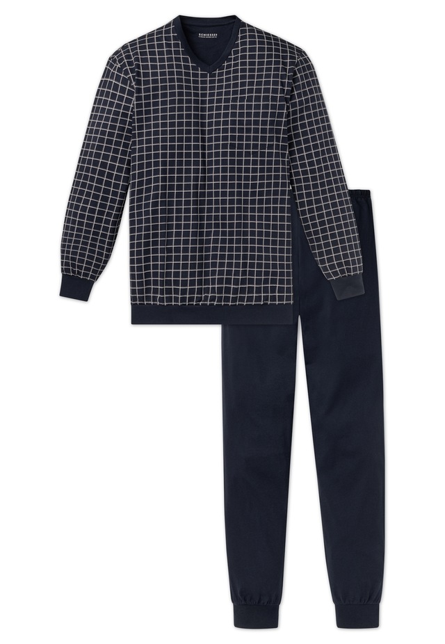 Schiesser Schlafanzug »Dark Sapphire« 2 Stk. tlg., mit klassischem Karo-Muster