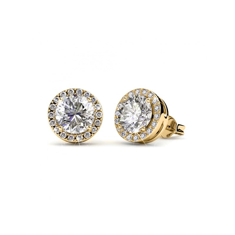 Boucles d'oreilles Sophia - Doré et Cristal