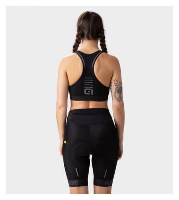 Cuissard Femme Sans Bretelle Alé Traguardo Noir/Rose Fluo