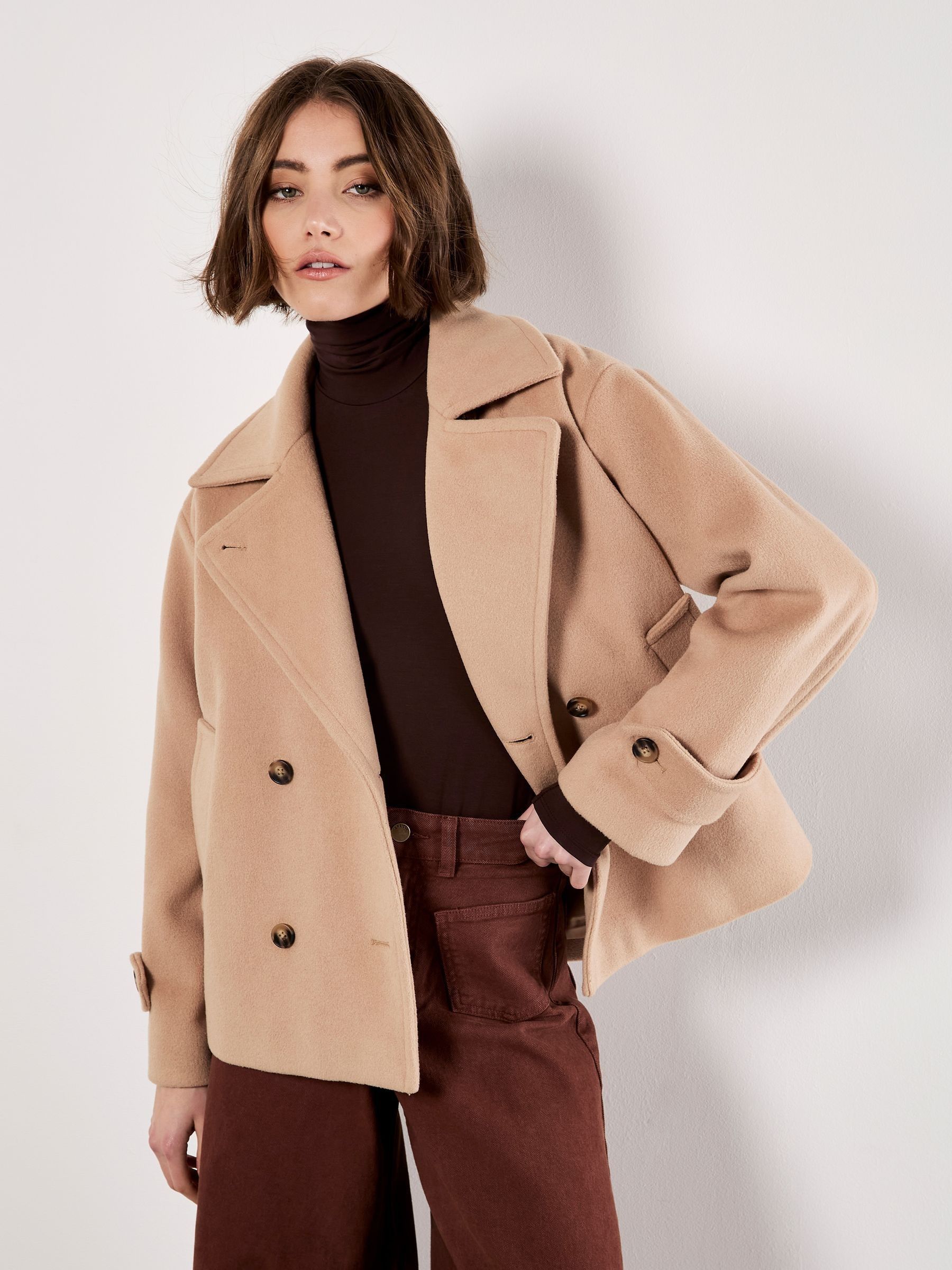 Bruin - Apricot Tailored Short Trench Jacket