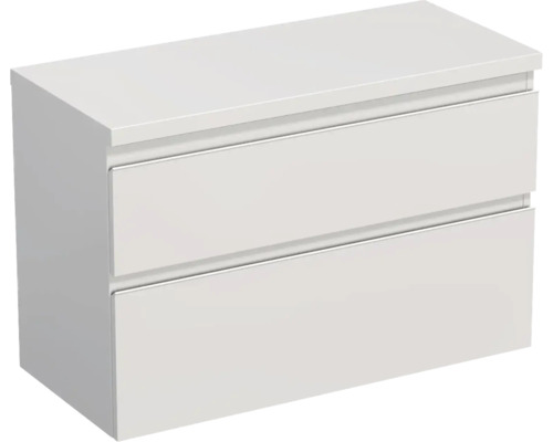 Jungborn wastafelmeubel TRENTA BxHxD 96,7 x 64,6 x 44,5 cm Frontkleur wit hoogglans TRE DESK 100 2Z B A0016
